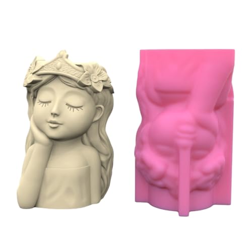 Stifthalter für Mädchen, Silikonform, Tischform, Gipsherstellungswerkzeug, Sukkulententopf, leicht zu reinigen Stifthalter für Mädchen, Silikonform, Tischform, Gipsherstellungswerkzeug, Sukkulententopf, leicht zu reinigen von Uitndvyte