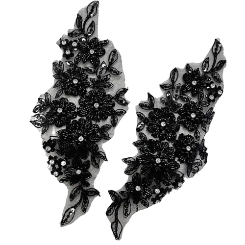 Strass-Perlen zum Aufnähen, Applikation, Stickerei, Blumen-Applikation für Damen, Abendkleid, Brautkleid, Hochzeitskleid Strass-Perlen zum Aufnähen, Applikation, Stickerei, Blumen-Applikation für Damen, Abendkleid, Brautkleid, Hochzeitskleid von Uitndvyte