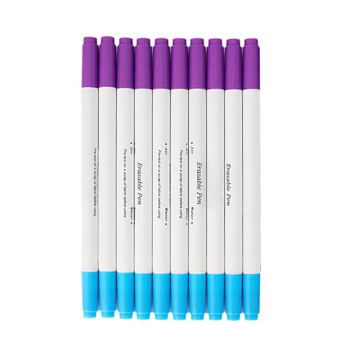 Uitndvyte 10 Stück/Set Stoffmarker, wasserlöslicher Stift, löschbarer Stift zum Nähen, Quilten, Sticken, temporäre Markierungsstifte von Uitndvyte