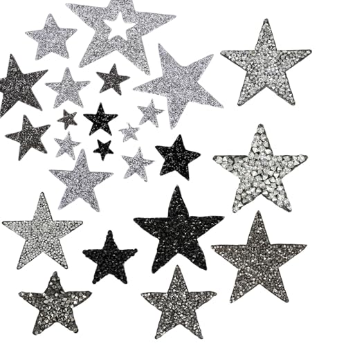 Uitndvyte 24 Stück Strass Applikation Stern Aufbügler Sterne Patches Kleidung Jeans Hüte Taschen Kleidung Dekoration Uitndvyte 24 Stück Strass Applikation Stern Aufbügler Sterne Patches Kleidung Jeans Hüte Taschen Kleidung Dekoration von Uitndvyte