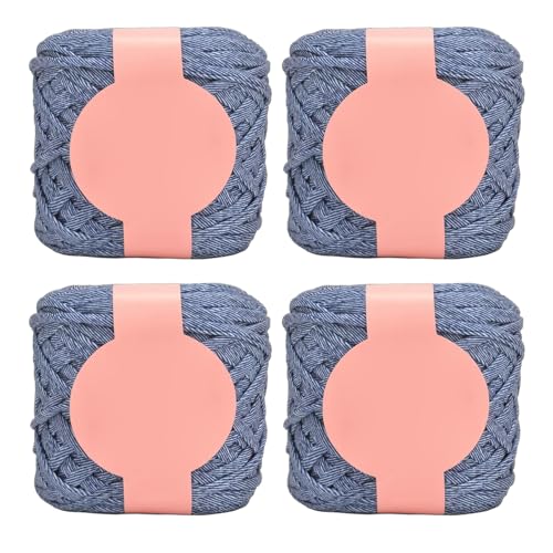 Uitndvyte 4 Stück buntes T-Shirt-Garn, Häkelgarn, weiches Strickgarn, 280 g/Rolle, gewebte Decke für Handtaschen, Geldbörsen, zum Häkeln von Uitndvyte