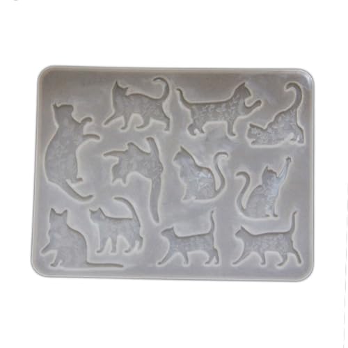 Weiche und glänzende Katzen-Anhänger, Bastelform, Glastropfenform, Silikonform, niedlich, Katze, Glasanhänger, Handwerk von Uitndvyte