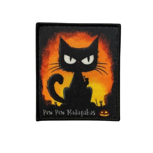 1 Pcs PEW PEW Patches,Katze Patch,Aufnäher Lustiger Weinender Katze Bestickte Applikationen Süße DIY Aufkleber Zubehör für Rucksäcke Hundegeschirre Sporttaschen Hüte (CUSTOM-0629) von Uixxducc