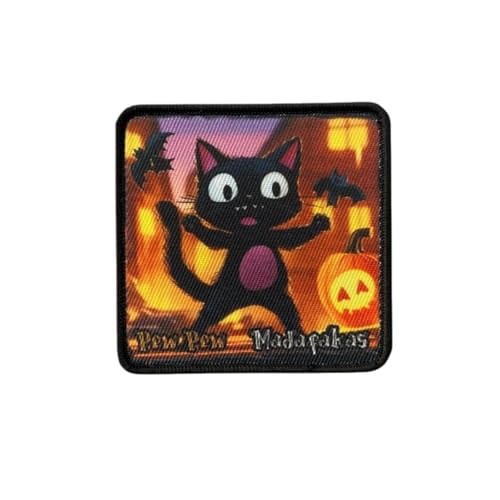 1 Pcs PEW PEW Patches,Katze Patch,Aufnäher Lustiger Weinender Katze Bestickte Applikationen Süße DIY Aufkleber Zubehör für Rucksäcke Hundegeschirre Sporttaschen Hüte (CUSTOM-0630) von Uixxducc