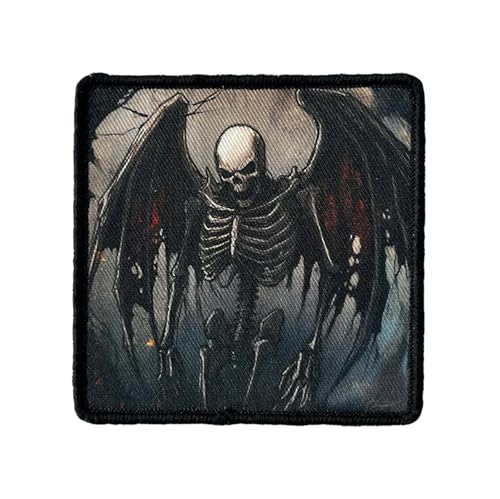 1 Pcs Skull Aufnäher Patches Patches Klett, Schädel Aufnäher Drucken Militär Klettbänder Applikation für Rucksäcke Kleidung Taschen Uniform Weste von Uixxducc