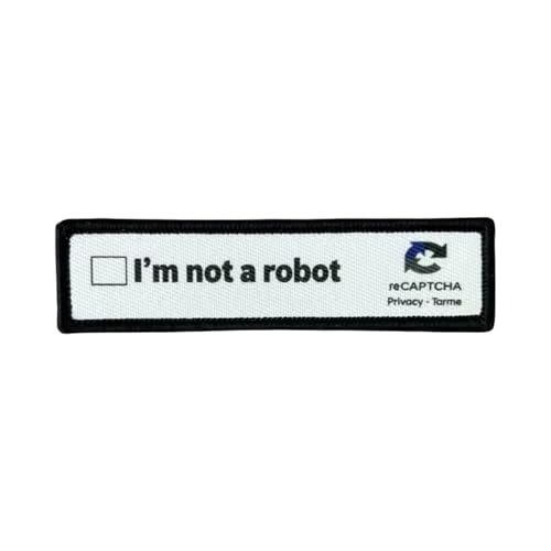 1pcs 2.5x10cm I'm Not A Robot, Bestickter Klett Patch lustiger Aufnäher zum Aufnähen, Haken und Schleife Patch, Funny Tactical gestickte Patches, für Hüte, Rucksäcke, Jeans, Jacken 1pcs 2.5x10cm I'm Not A Robot, Bestickter Klett Patch lustiger Aufnäher zum Aufnähen, Haken und Schleife Patch, Funny Tactical gestickte Patches, für Hüte, Rucksäcke, Jeans, Jacken von Uixxducc