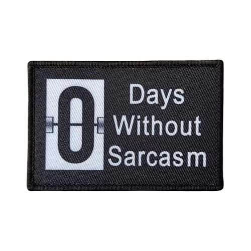 1pcs Bestickter Klett Patch lustiger Aufnäher zum Aufnähen "0 Days Without Sarcasm" für Hüte, Rucksäcke, Jeans, Jacken 7.62x5cm 1pcs Bestickter Klett Patch lustiger Aufnäher zum Aufnähen "0 Days Without Sarcasm" für Hüte, Rucksäcke, Jeans, Jacken 7.62x5cm von Uixxducc