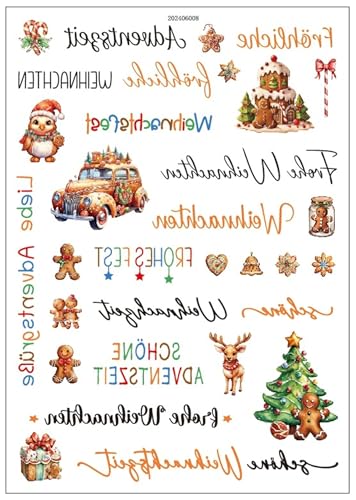 1pcs Rub on Sticker Winter Weihnachtskerzen Transferaufkleber Rub Ons Weihnacht Deko Geschenk Aufkleber Selbstklebend Bunt Rub Ons Folie Für Glas Holz Keramik DIY Geschenkideen (H) von Uixxducc