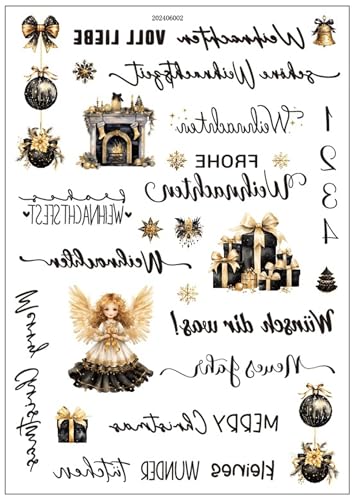 1pcs Rub on Sticker Winter Weihnachtskerzen Transferaufkleber Rub Ons Weihnacht Deko Geschenk Aufkleber Selbstklebend Bunt Rub Ons Folie Für Glas Holz Keramik DIY Geschenkideen (J) von Uixxducc