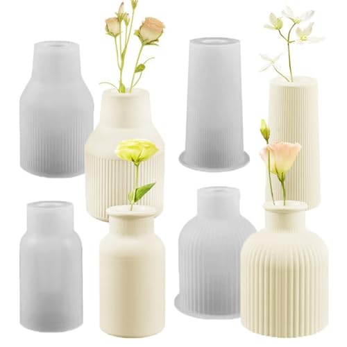 4 Stücke Vase Silikonform Set, Silikonformen Gießformen Blumenvasen, DIY Epoxidharz Silikon Vase Formen, Blumenvasen Silikonformen für DIY Vasenherstellung, Stifthalter, Heimdekor 4 Stücke Vase Silikonform Set, Silikonformen Gießformen Blumenvasen, DIY Epoxidharz Silikon Vase Formen, Blumenvasen Silikonformen für DIY Vasenherstellung, Stifthalter, Heimdekor von Uixxducc