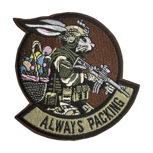 ALWAYS PAKING Klett Patches Tactical Military Bestickter Hook Patch Aufnäher Applikation Abzeichen Klettbänder von Uixxducc