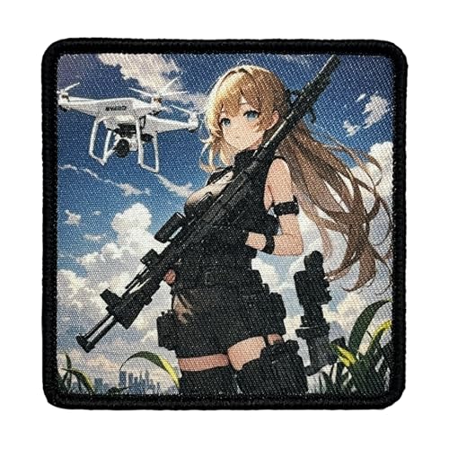 Anime-Mädchen Klett Patch,Drucken Taktische Moral Militär Abzeichen Patches Für Taktische Kleidung Rucksack Baseballkappe Uniform von Uixxducc