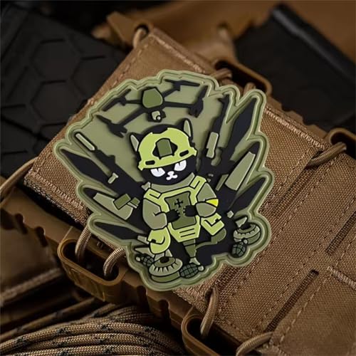 "Cat of War"Tactical Klett Patches Lustiges PVC-Klett Patches Militär Hook Patches Aufnäher Für DIY Kleidung Rucksäcke Jacken Jeans Uniform von Uixxducc