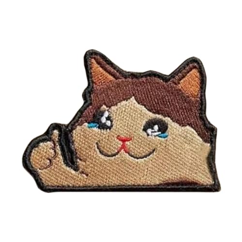 Cry Katze Patch,Rucksack Klett Lustig Aufnäher Patch zum Aufbügeln Bestickte Kleidung Jeans Hüte Taschen Helme Hundewesten Cry Katze Patch,Rucksack Klett Lustig Aufnäher Patch zum Aufbügeln Bestickte Kleidung Jeans Hüte Taschen Helme Hundewesten von Uixxducc