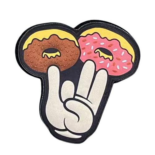 Donuts Klett Patches Tactical Patch Lustiges Klett-Emblem Humorvolle Donuts Fingerabzeichen Aufnäher Für DIY Kleidung Rucksack Baseballkappe Uniform von Uixxducc