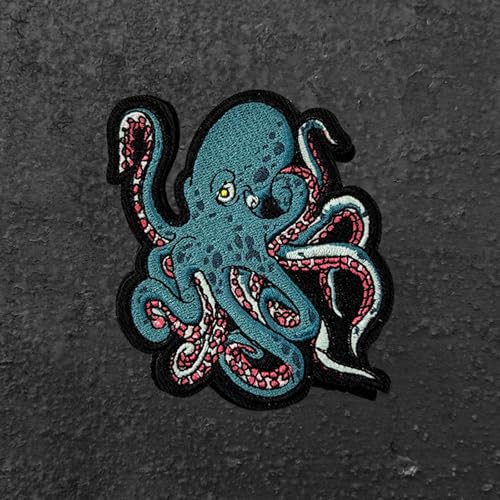 Funny Octopus Patrol Patch,Haken und Schleife Patch, Scharfschützen Aufnäher, für Rucksäcke, Hundegeschirr, Armee-Westen, Sporttaschen, Hüte, Helme von Uixxducc
