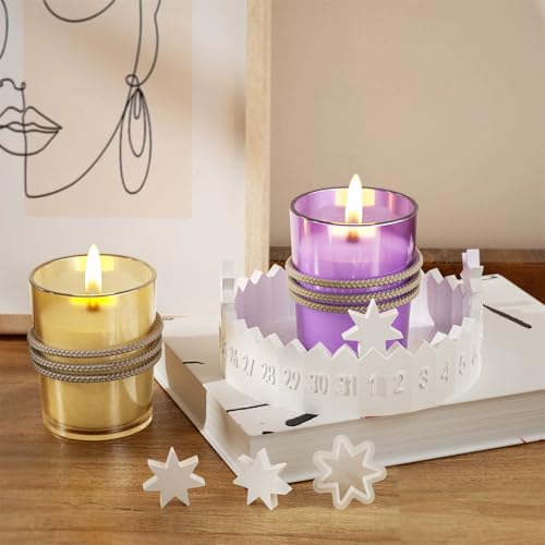 Gießformen Silikon Adventskranz, Gießform Adventskalender Silikon Weihnachten, Weihnachts Silikonformen Gießformen Silikonform Für Kerzen (A) von Uixxducc