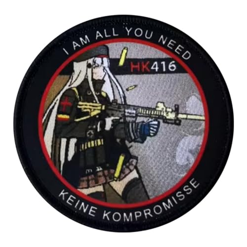 "I AM ALL YOU NEED" Klett Patches Anime Mädchen Taktische Militär Patch Hook and Loop Aufnäher Für Kleidung Rucksack Baseballkappe Uniform von Uixxducc