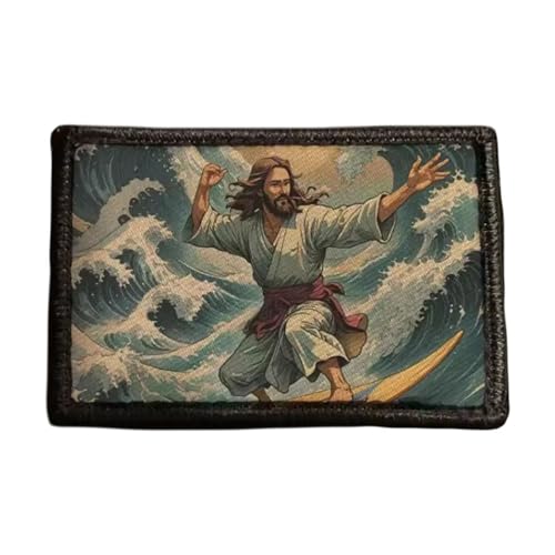 Jesus Great Wave Patch Aufnäher mit Klettverschluss Patch Klett Taktische Applikation Moral Militär Patches Aufkleber Für Kleidung Rucksäcke Mütze Jacke Jesus Great Wave Patch Aufnäher mit Klettverschluss Patch Klett Taktische Applikation Moral Militär Patches Aufkleber Für Kleidung Rucksäcke Mütze Jacke von Uixxducc