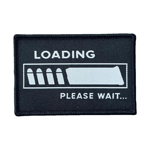 “Loading, Please wait” Scharfschütze Klett Patch Stickerei Aufnäher Patches Tactical Morale Hook Loop Patches for Tactical Gear Hat Backpack Jackets von Uixxducc