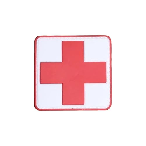 Medizinisches Rotkreuz Erste Hilfe Taktik Patch, Rot-weiß Moral Bestickter Aufnäher für Medizinische Taschen, Erste-Hilfe-Kleine Tasche, Outdoor-Abenteuer-Kits von Uixxducc
