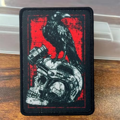 Night Vision Skull Crow Patch mit Haken und Schlaufe, lustige Moral Tactical Military Patches für Rucksäcke, Helm und andere taktische Ausrüstung Night Vision Skull Crow Patch mit Haken und Schlaufe, lustige Moral Tactical Military Patches für Rucksäcke, Helm und andere taktische Ausrüstung von Uixxducc