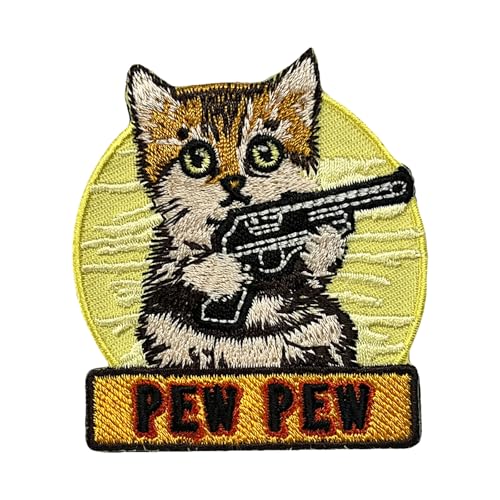 PEW PEW Lustig Katen Patches Patches Klett, Taktische Morale Aufnäher Klettbänder Applikation Für DIY Uniform, Rucksäcke, Taktische Westen von Uixxducc