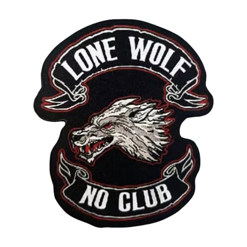 Patches Klett LONE WOLF NO CLUB Tactical Militär Patch Emblem Moral Klettverschluss-Aufnäher für Kleidung Uniform Weste Militär-Rucksackaufkleber von Uixxducc