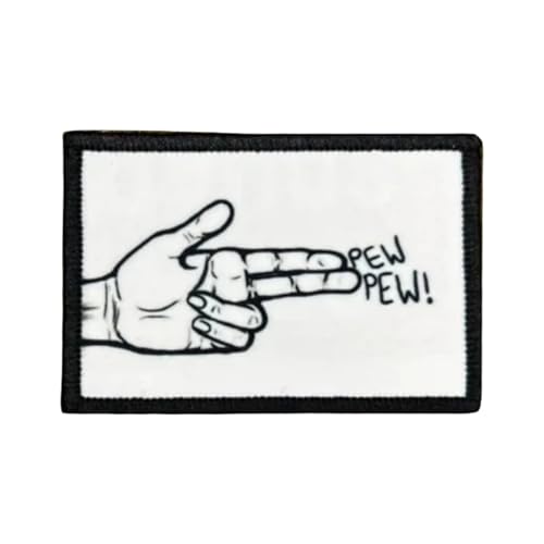 Pew Pew Handpistole Taktische Patches Militärische Moral Abzeichen Rucksack Haken und Schleife Druck Aufkleber für Rucksäcke, Hundegeschirr, Armee-Westen, Sporttaschen, Hüte, Helme von Uixxducc