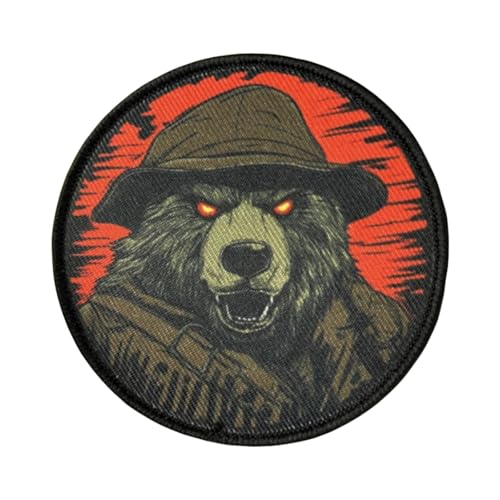 Tactical Angry Bear Print Patches, Haken und Schleife Kleidung Patch, Militär Bär Moral Abzeichen, für Mützen Taschen Westen Militär Uniformen von Uixxducc