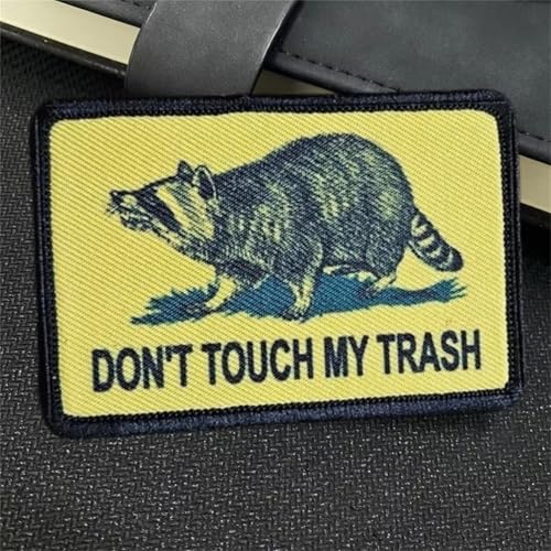 Taktische Moralabzeichen, Motiv: Little Raccoon Don't Touch My Trash, Militär-Armband, Klettverschluss, Aufkleber für Rucksäcke, Jacken, Kleidung Taktische Moralabzeichen, Motiv: Little Raccoon Don't Touch My Trash, Militär-Armband, Klettverschluss, Aufkleber für Rucksäcke, Jacken, Kleidung von Uixxducc