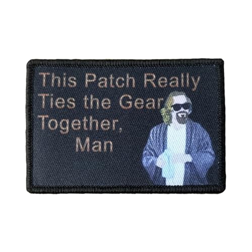 "This Patch Really Ties The Gear Together, Man", Haken und Schleife Patch, Funny Tactical gestickte Patches, für Rucksäcke, Hundegeschirr, Armee-Westen, Sporttaschen, Hüte, Helme "This Patch Really Ties The Gear Together, Man", Haken und Schleife Patch, Funny Tactical gestickte Patches, für Rucksäcke, Hundegeschirr, Armee-Westen, Sporttaschen, Hüte, Helme von Uixxducc