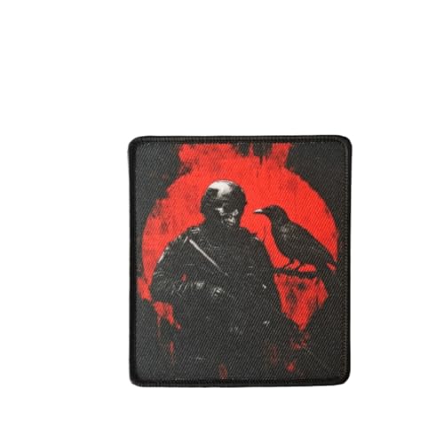 Totenkopf und Krähenaufnäher Patches Klett Militär Fun Patch Für Taktische Kleidung Rucksack Baseballkappe Weste Hundegeschirr von Uixxducc