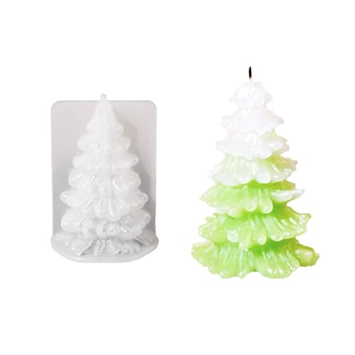 Silikon Weihnachtsbaum Kerzenform, 3D Kerzengießform DIY Silikon Kerzen Gießform für die Herstellung von Kerzen, Weihnachten Handwerk Ornamente (D4475) von Uixxducc