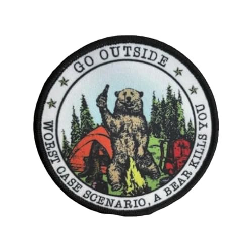 Wald Camping Gefahr Warnung Wilder Bär Moral Taktische Patches Militärisches Abzeichen Rucksack Haken & Schleife Aufkleber for DIY Kleidung Rucksäcke Gear Hat Backpack Jackets von Uixxducc