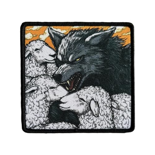 Wolf Fresst Schafe Patches Klett,Drucken Aufnäher Taktische Morale Aufnäher Klettbänder Applikation Für DIY Uniform, Rucksäcke, Taktische Westen Wolf Fresst Schafe Patches Klett,Drucken Aufnäher Taktische Morale Aufnäher Klettbänder Applikation Für DIY Uniform, Rucksäcke, Taktische Westen von Uixxducc