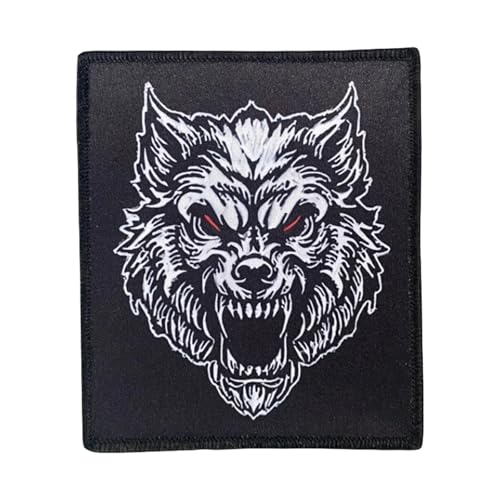 Wolf Patch, Haken und Schleife Patch, Funny Tactical gestickte Patches, für Rucksäcke, Hundegeschirr, Armee-Westen, Sporttaschen, Hüte, Helme von Uixxducc