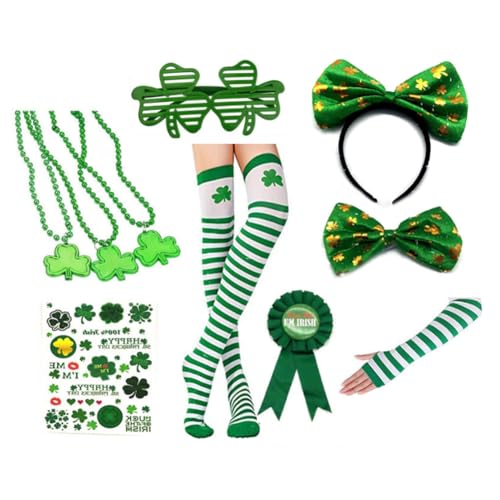Ujjdwiurgh . 'S Day Kostümzubehör-Set für Damen, Kleeblatt, Socken, Handschuhe, Brillen, Aufkleber, Cosplay, für -Dekoration, Langlebig, Einfache Installation Ujjdwiurgh . 'S Day Kostümzubehör-Set für Damen, Kleeblatt, Socken, Handschuhe, Brillen, Aufkleber, Cosplay, für -Dekoration, Langlebig, Einfache Installation von Ujjdwiurgh
