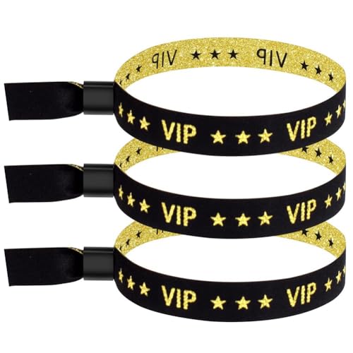 Ujjdwiurgh 100er-Pack VIP-Stoff-Event-Armbänder, Einfarbige Stoff-Armbänder, Farbige Armbänder für Aktivitäten, Partys (Schwarz), Langlebig von Ujjdwiurgh