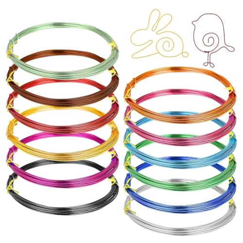 Ujjdwiurgh 12 Rollen Farbiger Aluminium-Basteldraht, Stärke 18, 1 Mm, Flexibler Metalldraht mit Künstlerischem Blumenmuster, Biegsam für Heimwerkerarbeiten Ujjdwiurgh 12 Rollen Farbiger Aluminium-Basteldraht, Stärke 18, 1 Mm, Flexibler Metalldraht mit Künstlerischem Blumenmuster, Biegsam für Heimwerkerarbeiten von Ujjdwiurgh