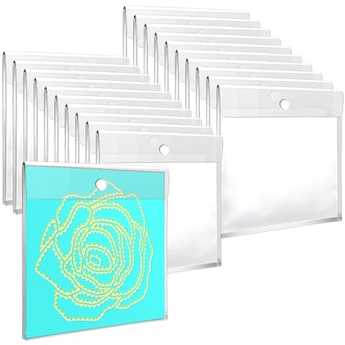 Ujjdwiurgh 20 Stück 12,6 X 12,6 Klettverschluss-Dokumententaschen-Papieraufbewahrungsorganisator mit 0,8-Erweiterung, Wiederverwendbare Kunststoffumschlägetaschen von Ujjdwiurgh