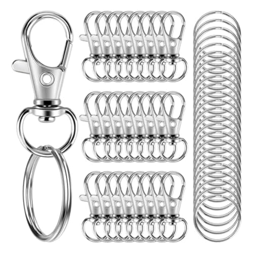 Ujjdwiurgh 200 Stk. Metall-Karabinerverschluss mit Schlüsselringen, Schlüsselanhänger Clips und Schlüsselanhänger Ringen Aus Zinklegierung, Keychain-Ringe Bastelset Ujjdwiurgh 200 Stk. Metall-Karabinerverschluss mit Schlüsselringen, Schlüsselanhänger Clips und Schlüsselanhänger Ringen Aus Zinklegierung, Keychain-Ringe Bastelset von Ujjdwiurgh