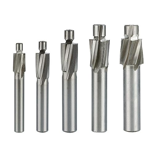Ujjdwiurgh 5-Teiliger F¨¹hrungsschlitz Senkkopfbohrgewindebohrer M3-M8 Fr?ser-Kit 4-Zahn HSS-Fr?ser-Set von Ujjdwiurgh