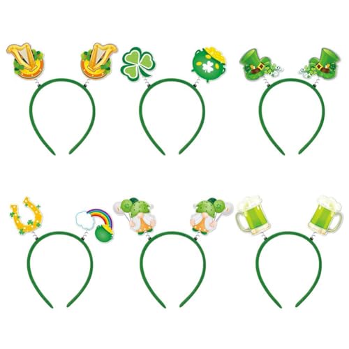 Ujjdwiurgh 6 Stück 'S Day Stirnband-Dekoration für Kinder und Erwachsene, Niedlicher Zwerg-Haarschmuck, Grün von Ujjdwiurgh