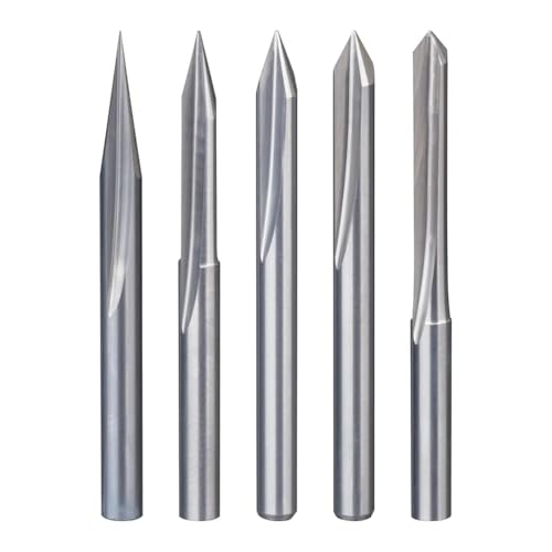 Ujjdwiurgh Gravierbohrer 1/8 Schaft 2 Schneiden 0,1mm Spitze Gravierwerkzeug Bohrer für Acryl von Ujjdwiurgh