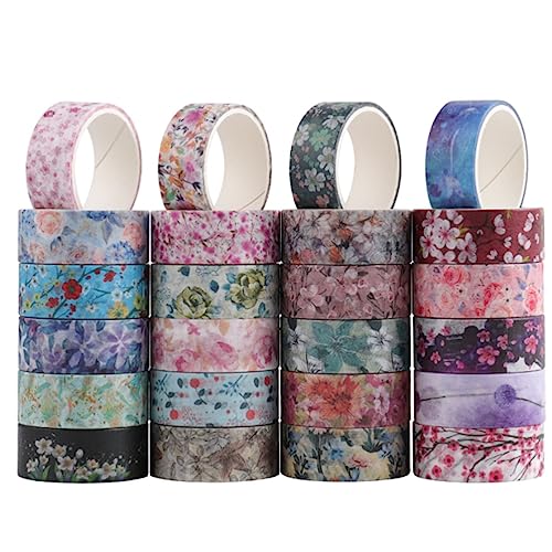 Ujjdwiurgh Papierband-Set, 24 Rollen Van Retro Gold-Papierband „Blumen Sind Jetzt Kleine Blumen-Farbdruck-DIY-Bastelbedarfsartikel“ von Ujjdwiurgh