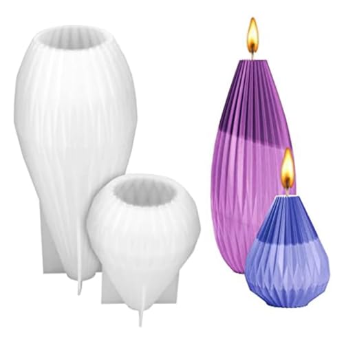 Ujjdwiurgh Silikon-Kerzenformen, Silikonform, 3D-Geometrisch, Birnenform, Flaschenform, Seife, Kuchenform für Aromatherapie, 2 Stück Ujjdwiurgh Silikon-Kerzenformen, Silikonform, 3D-Geometrisch, Birnenform, Flaschenform, Seife, Kuchenform für Aromatherapie, 2 Stück von Ujjdwiurgh