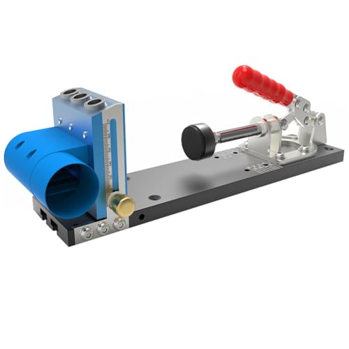Ujjdwiurgh Taschenloch-Vorrichtungs-Set, Holzbearbeitung, Schr?gloch-Locator, Bohrer, 15-Grad-, Bohrf¨¹hrungsset, Locher, Heimwerker-Werkzeuge, Einfache Installation, Einfach zu Bedienen ¨C B von Ujjdwiurgh