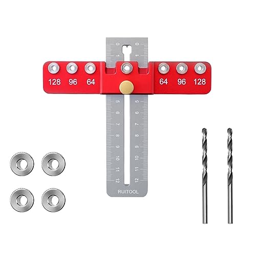 Ujjdwiurgh Verstellbare Schrank-Hardware-D¨¹bellehre, Selbstzentrierender Locher-Locator, Pr?zise Holzbearbeitungs-Bohrf¨¹hrung f¨¹r Schubladenschrank von Ujjdwiurgh