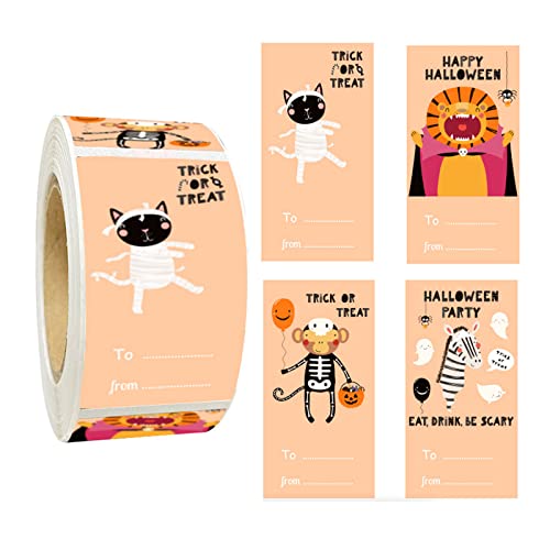 300 Stück Halloween Verpackungsetiketten Selbstklebende Versiegelungsetiketten Beschreibbare Geschenkpapier Aufkleber für Halloween Party Siegeletiketten Aufkleber von Ukbzxcmws